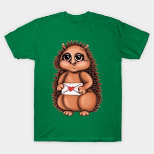 Hedgehog with love letter T-Shirt